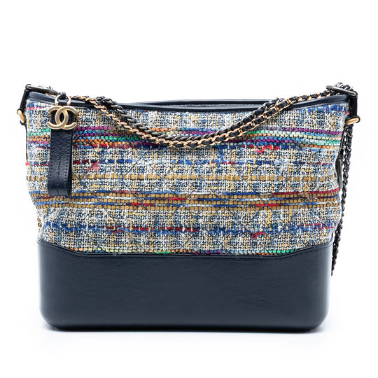 Chanel Gabrielle Medium Blue Tweed Lambskin