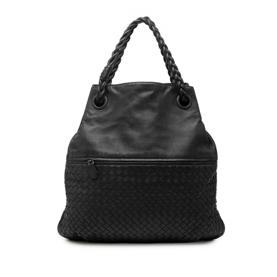 Bottega Veneta Julie Black Intrecciato Nappa Leather