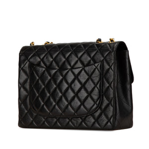 Chanel Classic Single Flap Jumbo Black Lambskin Gold