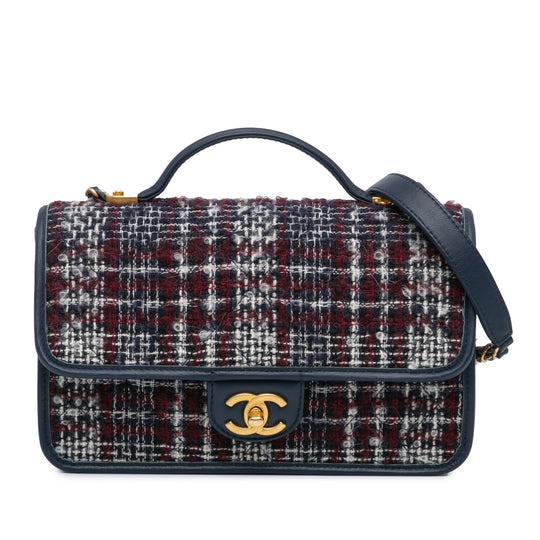 Chanel School Memory Small Blue Tweed Lambskin