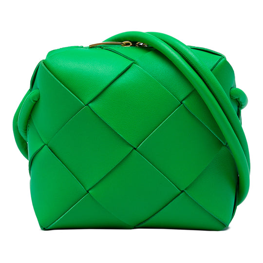 Bottega Veneta Intreccio Cassette Camera Bag Mini Green Lambskin Leather