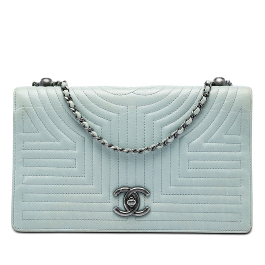 Chanel Korean Garden Flap Medium Blue Calfskin