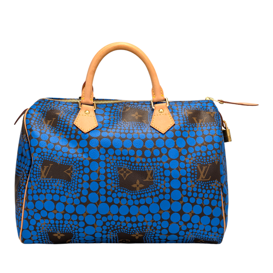 Louis Vuitton x Yayoi Kusama Speedy 30 Blue Monogram Canvas