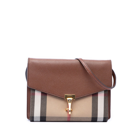 Burberry Derby Macken Small Brown Canvas Leather