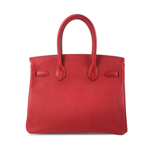 Hermès Birkin Retourne 30 Red Epsom Palladium
