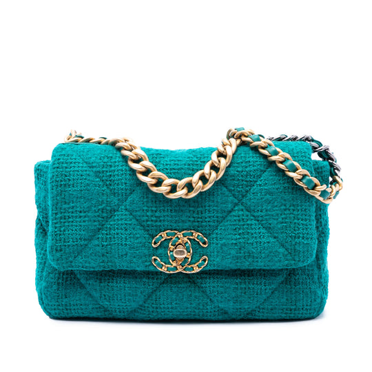 Chanel 19 Flap Medium Blue Tweed