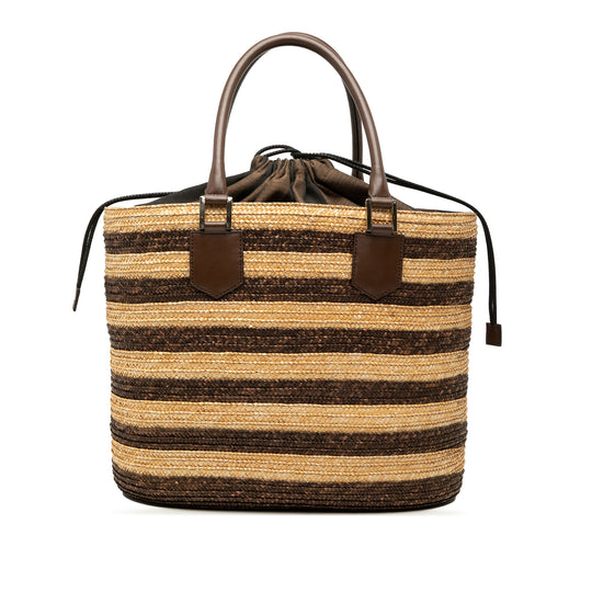Fendi Beach Tote Brown Straw