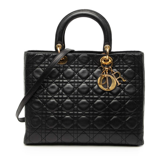 Dior Lady Dior Large Black Lambskin