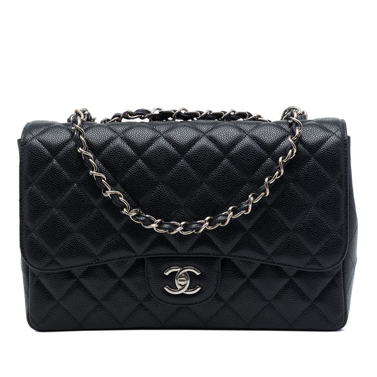 Chanel Classic Single Flap Jumbo Black Caviar