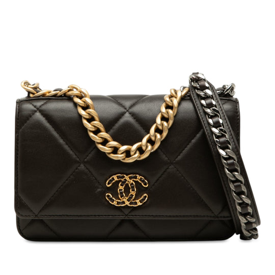 Chanel 19 Wallet on Chain Dark Brown Lambskin