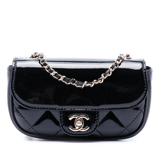 Chanel Classic Single Flap Mini Black Patent Leather