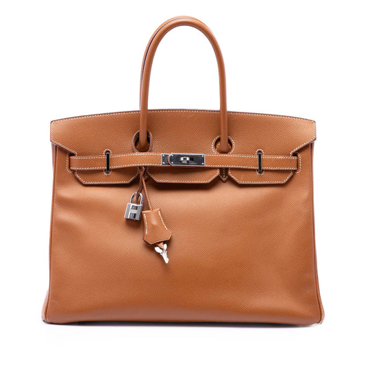 Hermès Birkin Retourne 35 Gold Epsom Palladium