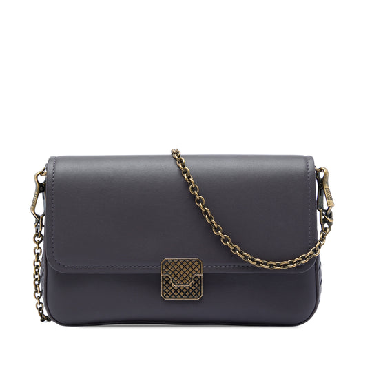 Bottega Veneta Intrecciato Wallet On Chain Grey Nappa Leather