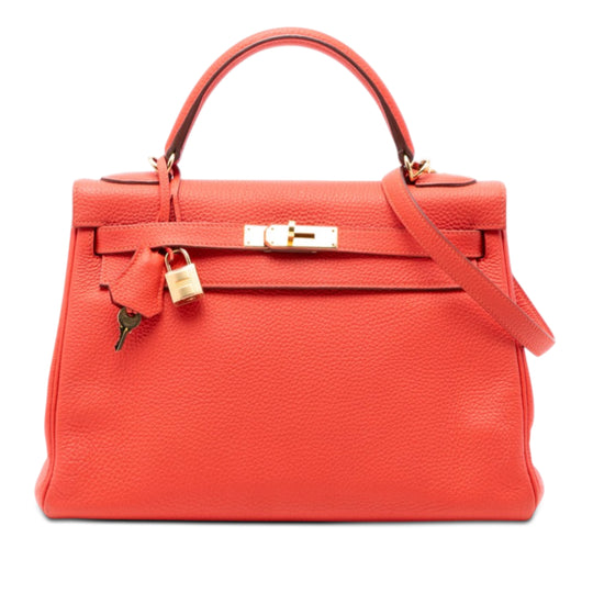 Hermès Kelly II Retourne 32 Orange Togo Gold