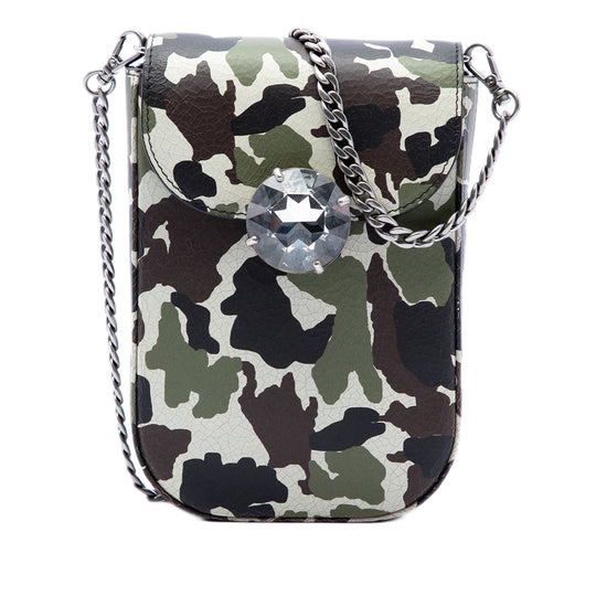 Miu Miu Phone Case Crossbody Green Calfskin
