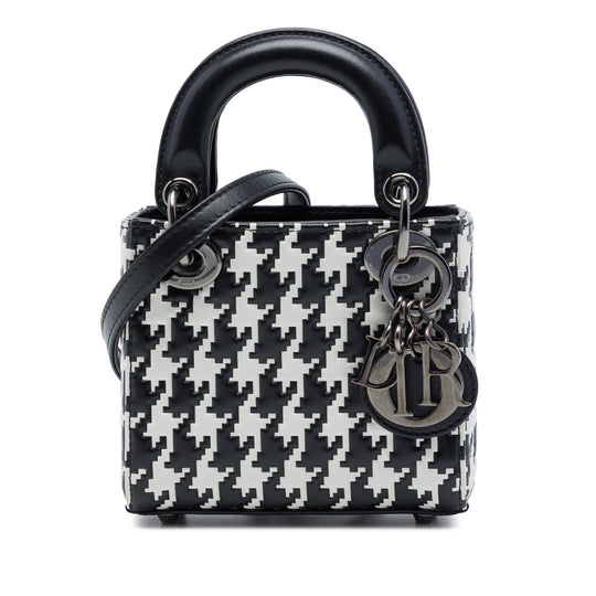Dior Lady Dior Macro Embossed Black White Calfskin