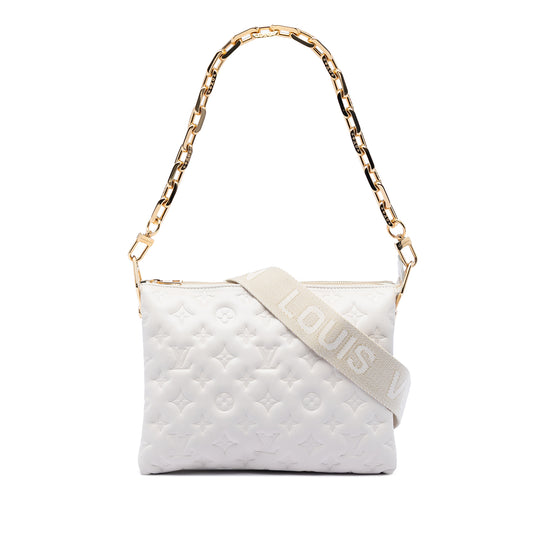 Louis Vuitton Coussin PM White Lambskin Gold