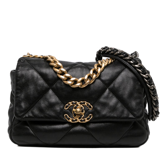 Chanel 19 Flap Medium Black Lambskin