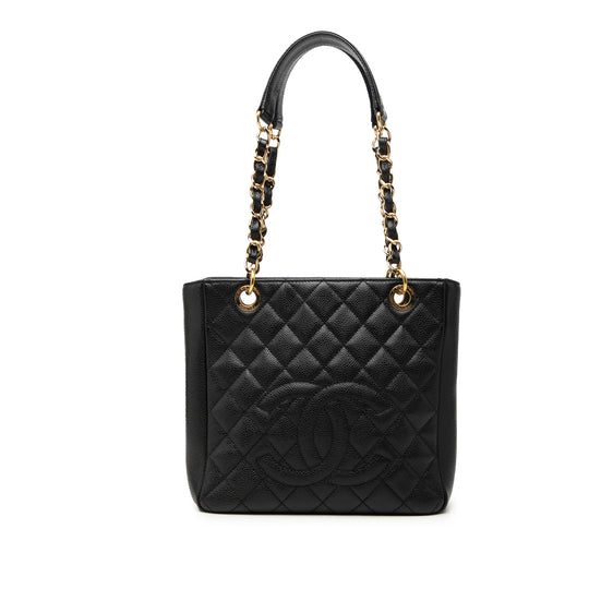 Chanel Petite Shopping Tote Black Caviar