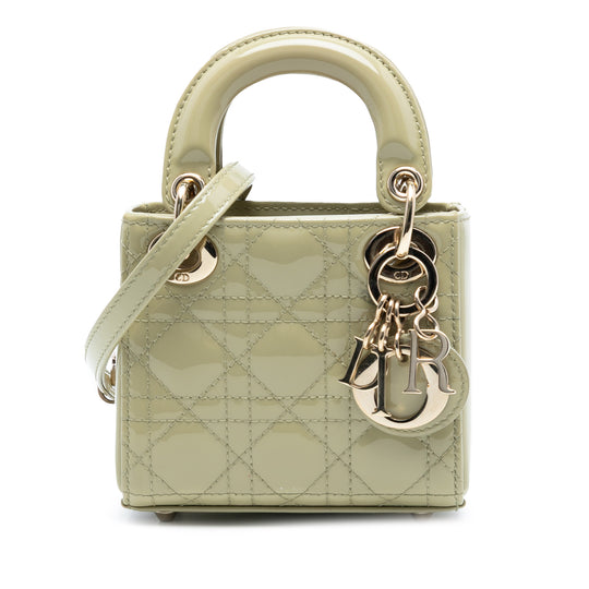 Dior Lady Dior Micro Green Patent Leather