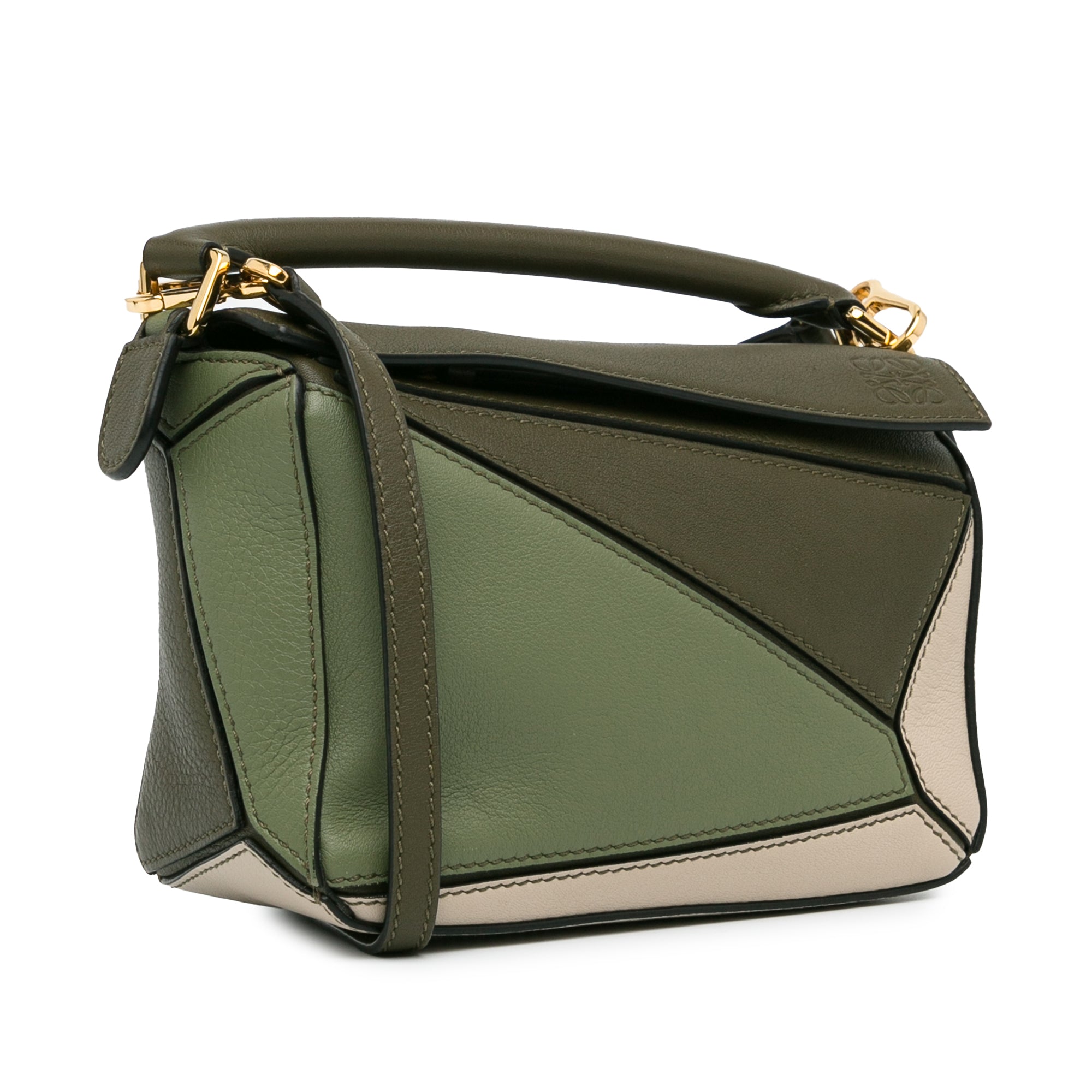 Loewe Puzzle Bag Mini Green Tricolor Calfskin