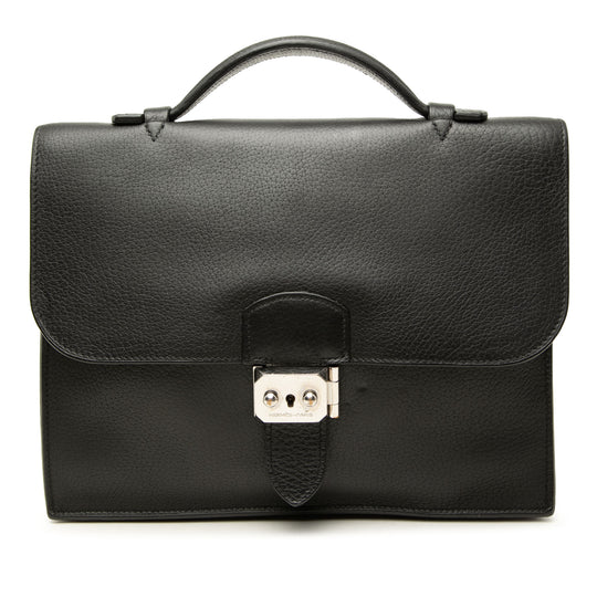 Hermès Sac a Depeches 27 Black Clemence