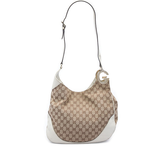 Gucci Charlotte Beige GG Canvas White Calfskin