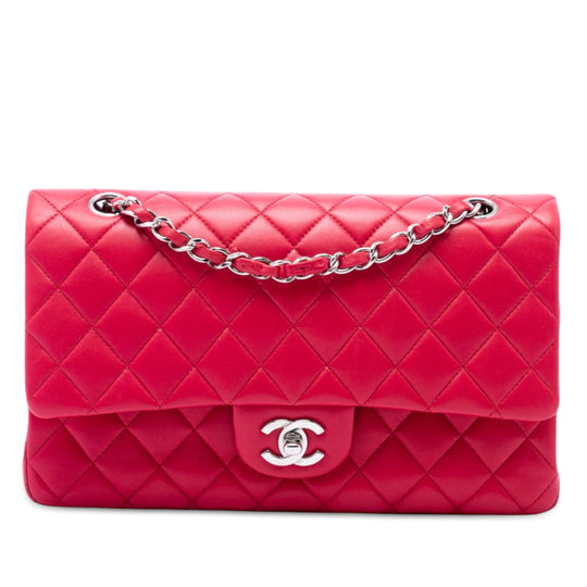 Chanel Classic Double Flap Medium Pink Iridescent Lambskin