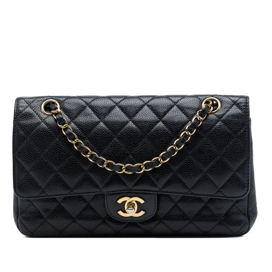 Chanel Classic Double Flap Medium Black Caviar Gold