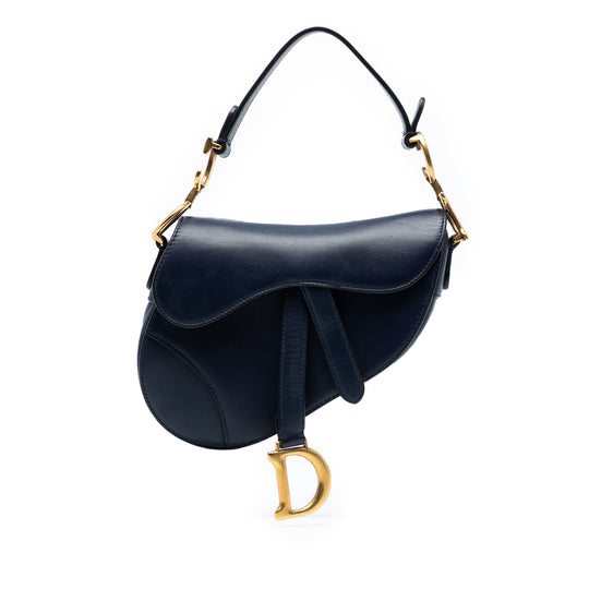 Dior Saddle Mini Blue Calfskin