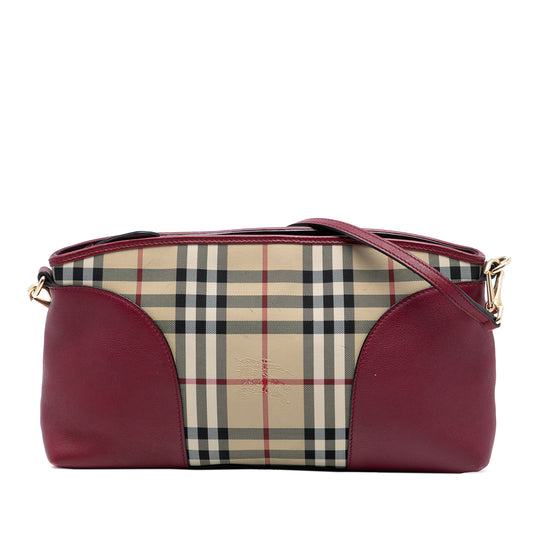 Burberry Chichester Brown Haymarket Check Coated Canvas Calfskin