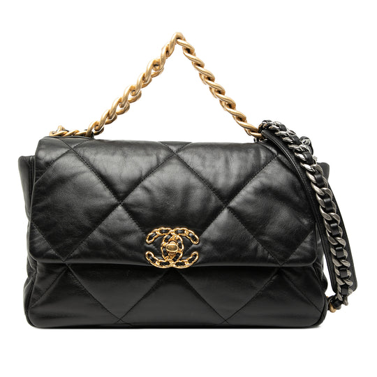 Chanel 19 Flap Large Black Lambskin Gold