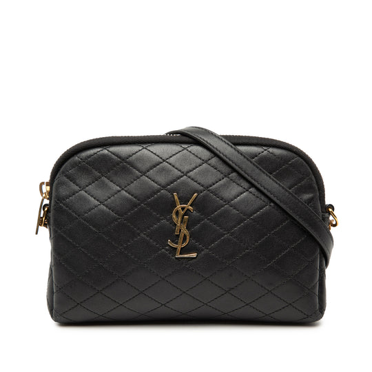 Saint Laurent Gaby Zippered Pouch Mini Black Lambskin