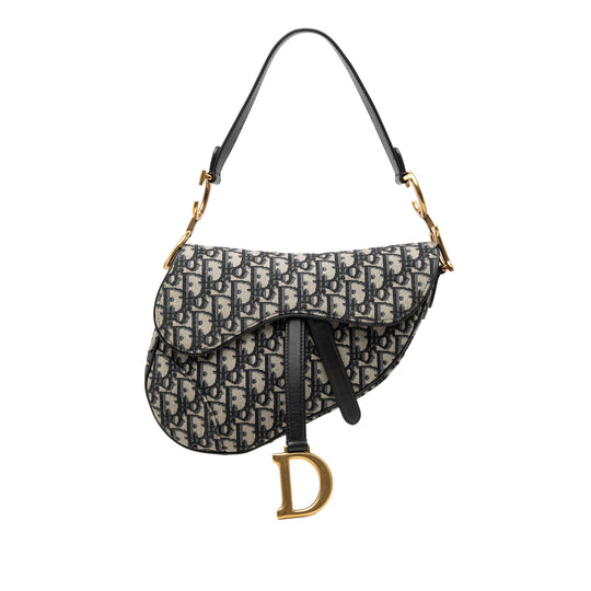 Dior Saddle Blue Oblique Canvas