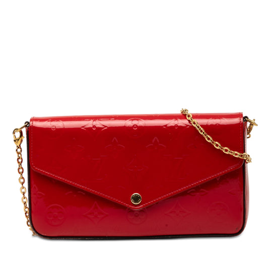 Louis Vuitton Pochette Felicie Red Monogram Vernis