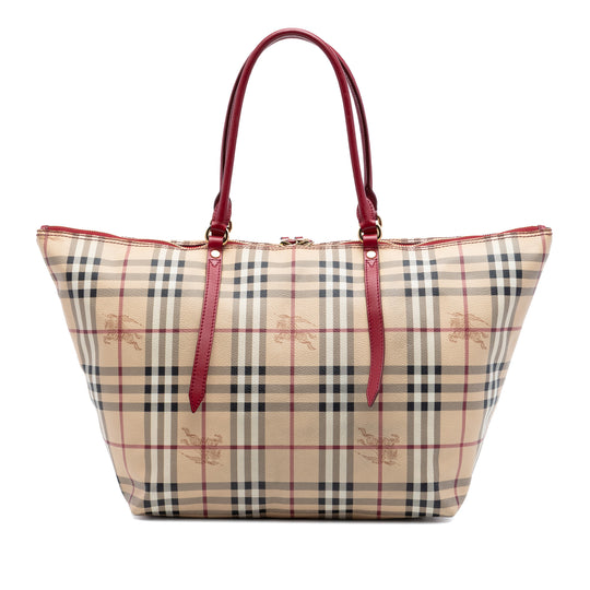 Burberry Salisbury Tote Medium Red Coated Canvas Calfskin