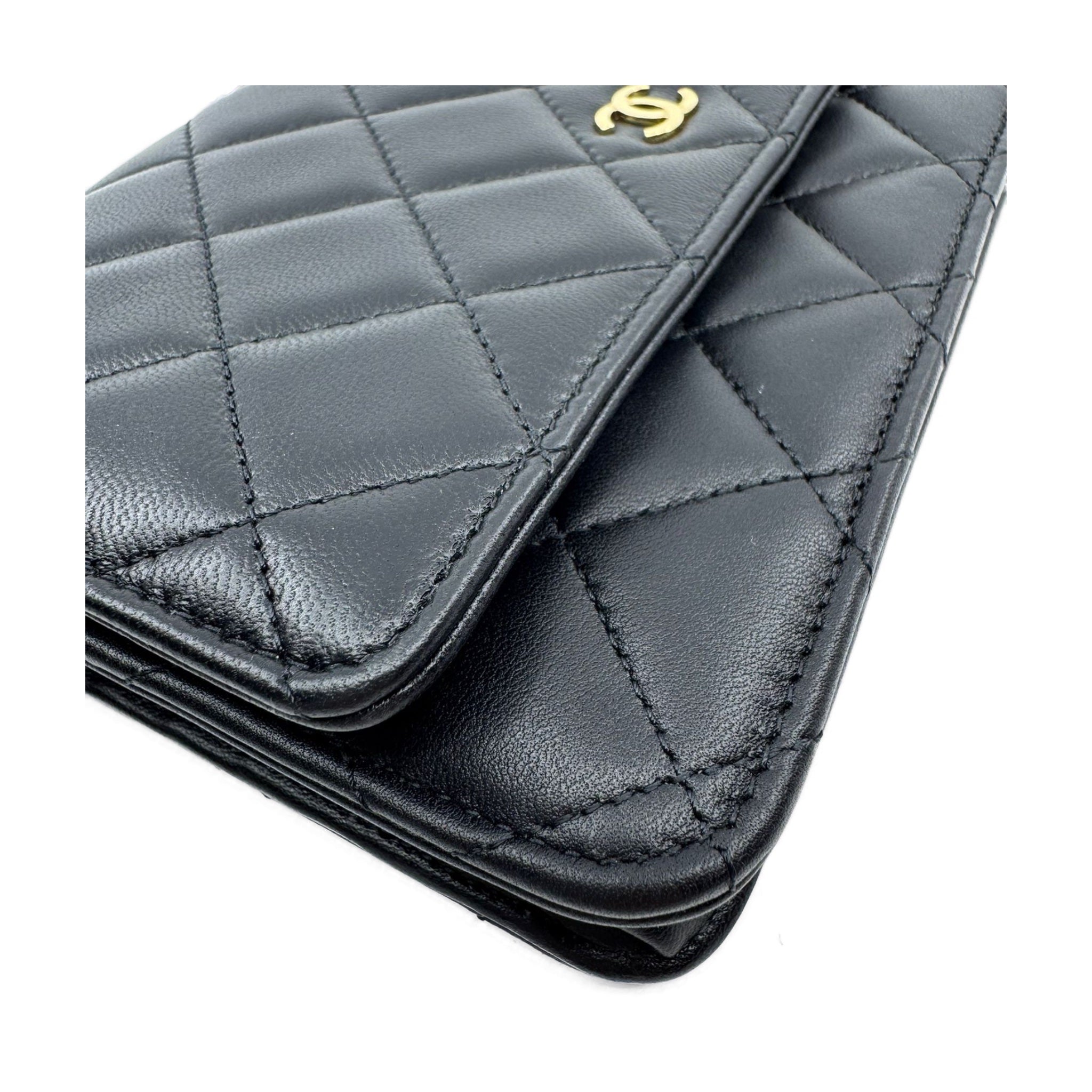 Chanel WOC Black Lambskin Silver