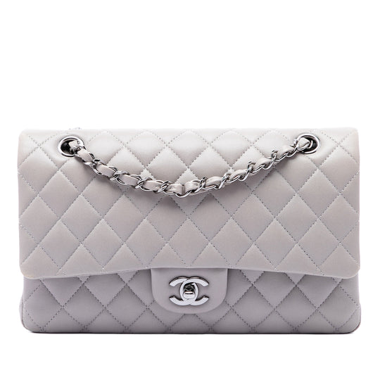 Chanel Classic Double Flap Medium Grey Lambskin