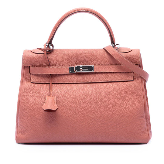 Hermès Kelly II Retourne 32 Pink Clemence Palladium