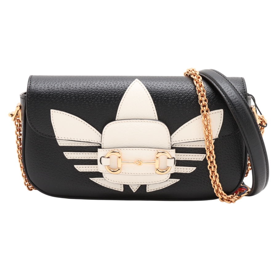 Gucci x Adidas Horsebit 1955 Shoulder Bag Black Leather