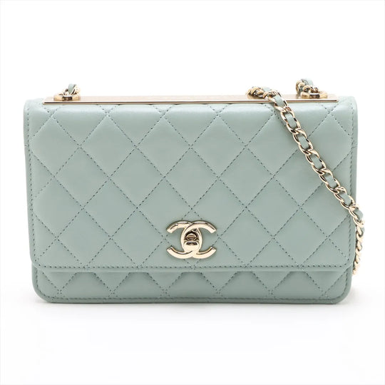 Chanel Trendy CC WOC Wallet on Chain Green Lambskin Gold