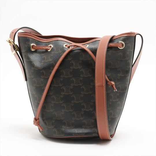 Celine Triomphe Small Drawstring Bucket Bag Canvas