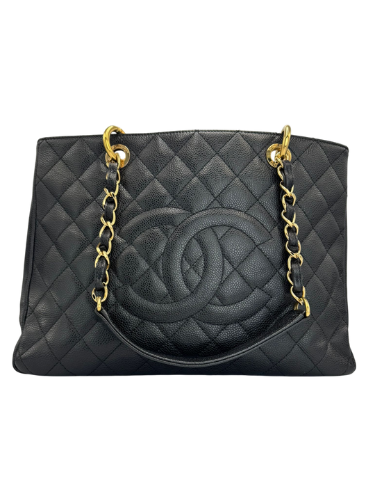 Chanel GST Black Caviar Gold