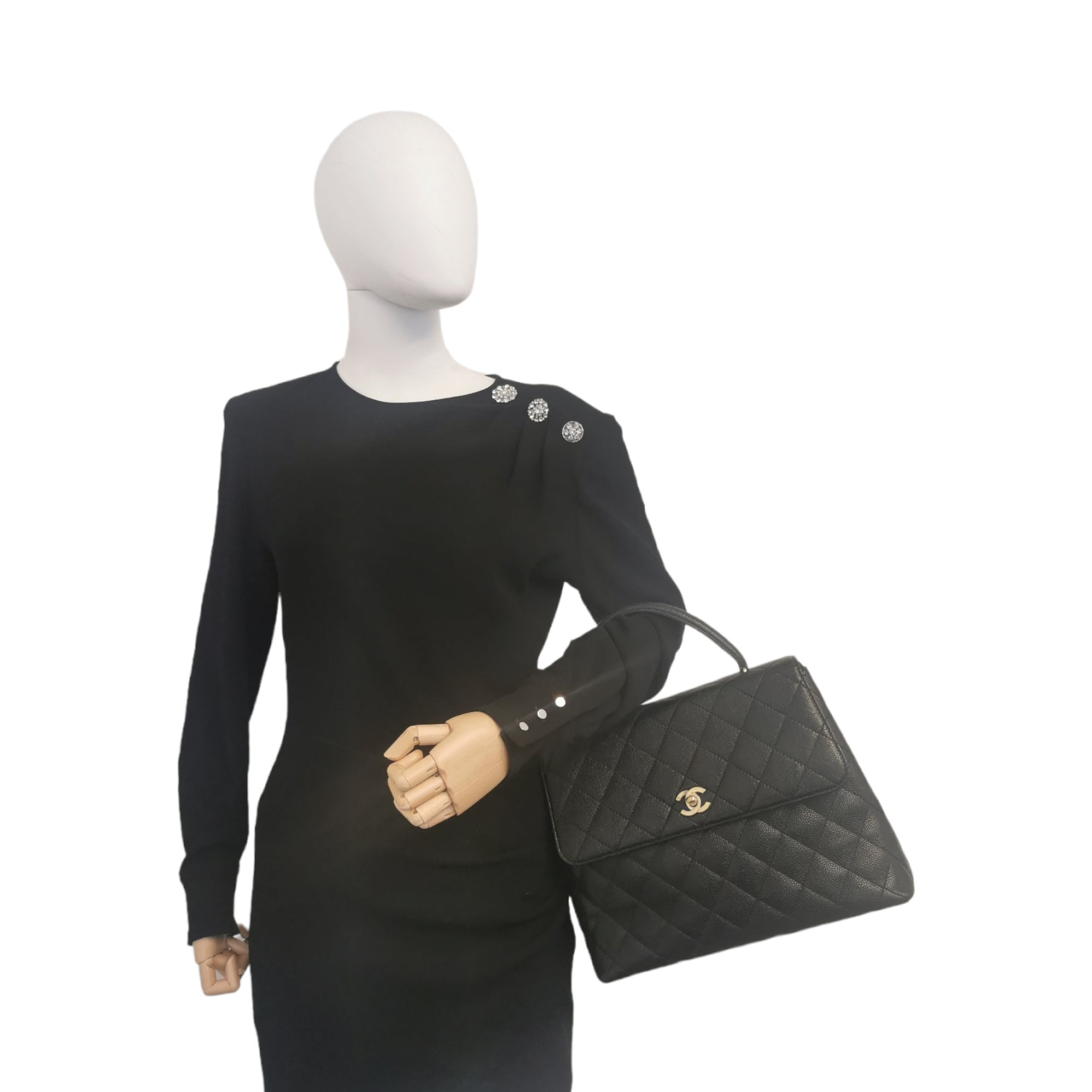 Chanel Kelly Bag Black Caviar Gold | 4,200