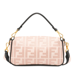 Fendi Baguette Pink Embroidered Zucca Canvas