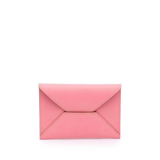 Hermès Envelope Card Holder MM Pink Epsom Leather