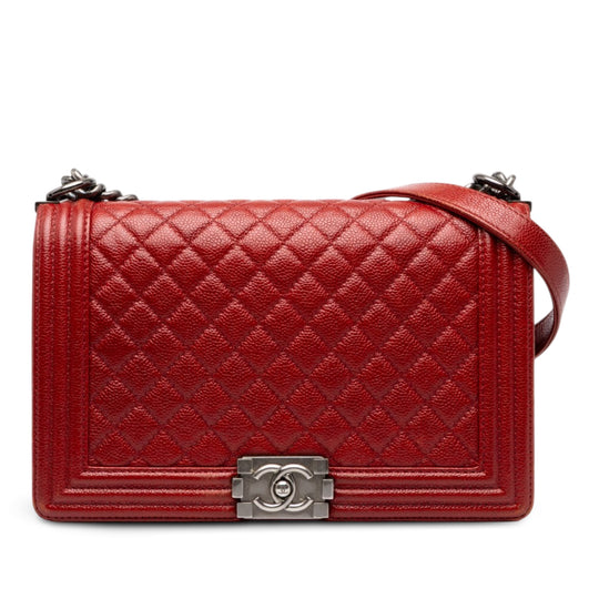 Chanel Boy Flap Medium Red Caviar