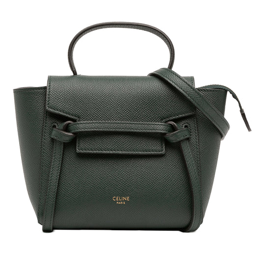 Celine Pico Belt Bag Green Calfskin