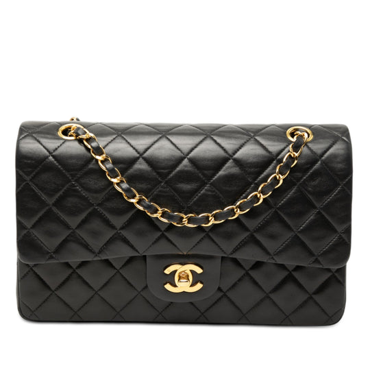 Chanel Classic Double Flap Medium Black Lambskin Gold