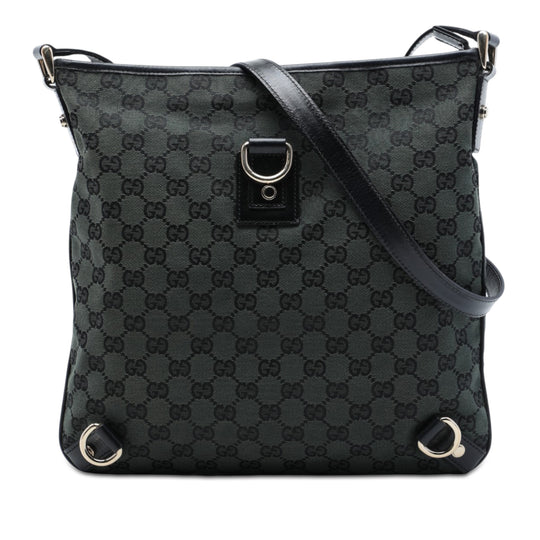 Gucci Abbey D Ring Green GG Canvas Calfskin